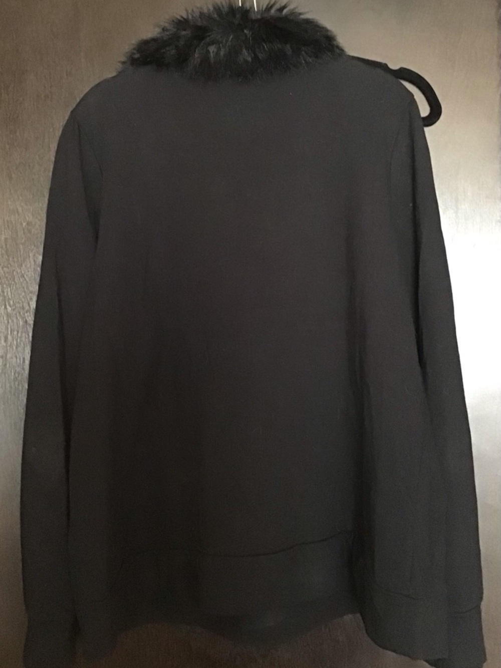 Belle by Kim Gravel Black Faux-Fur Collar Half-Zip Hoodie - Picture 4 of 5